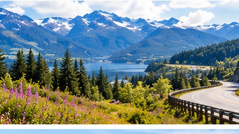 Scenic alpine road with wildflowers on a longer British Columbia itinerary