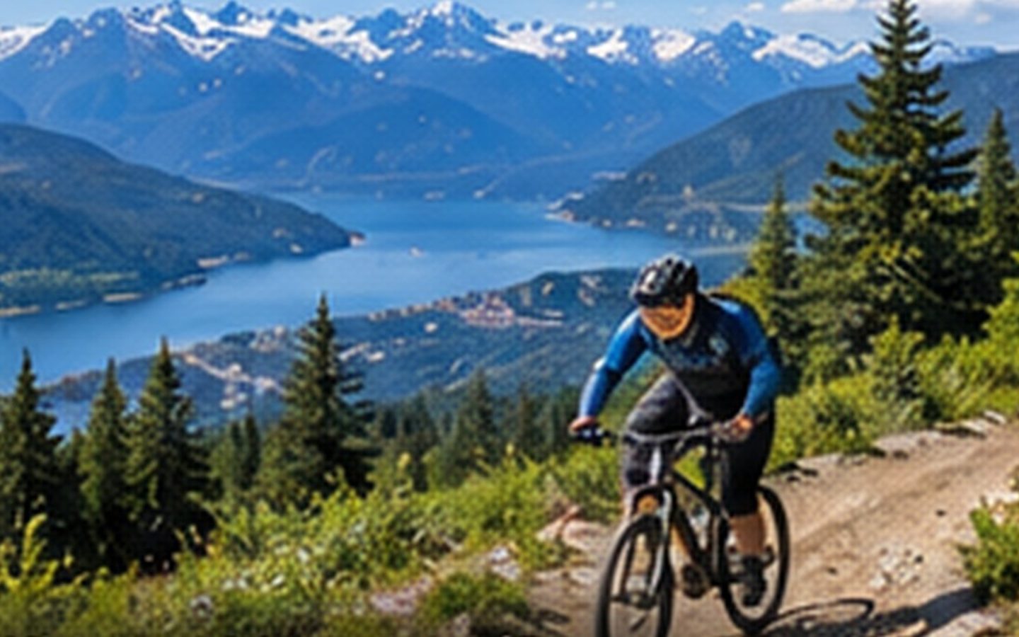 Summer mountain biking and alpine scenery near Whistler
