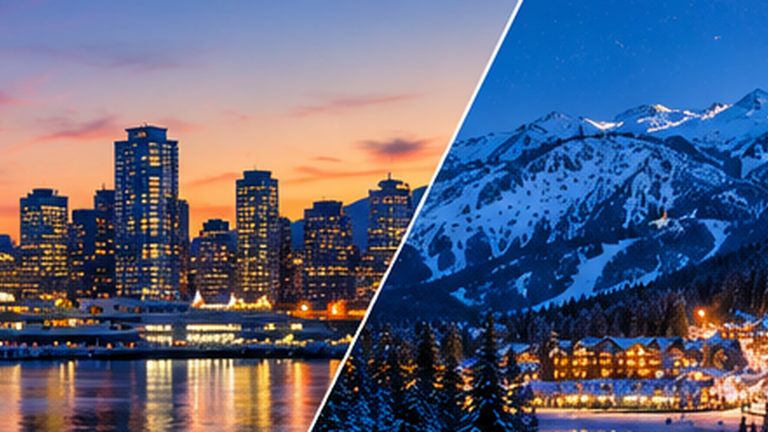 Vancouver and Whistler in contrasting city and winter conditions